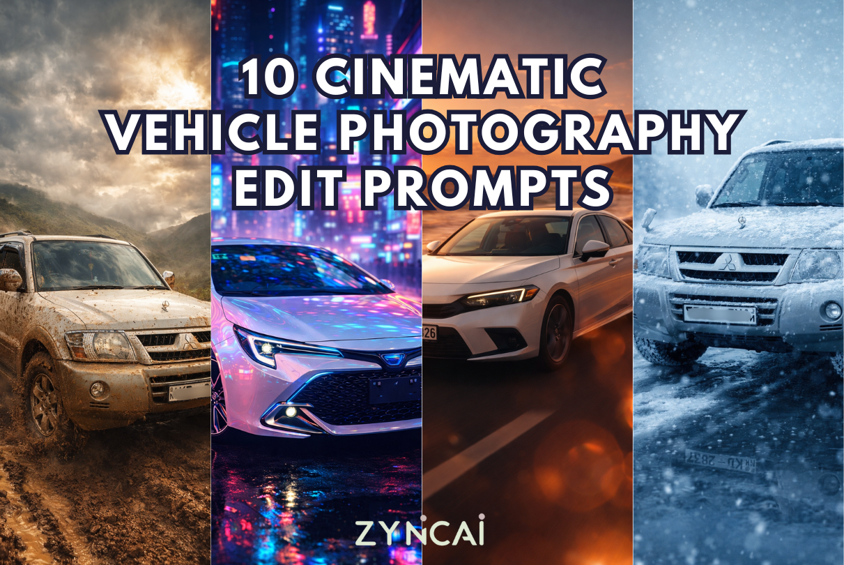 10 Vehicle Photography Edit Prompts