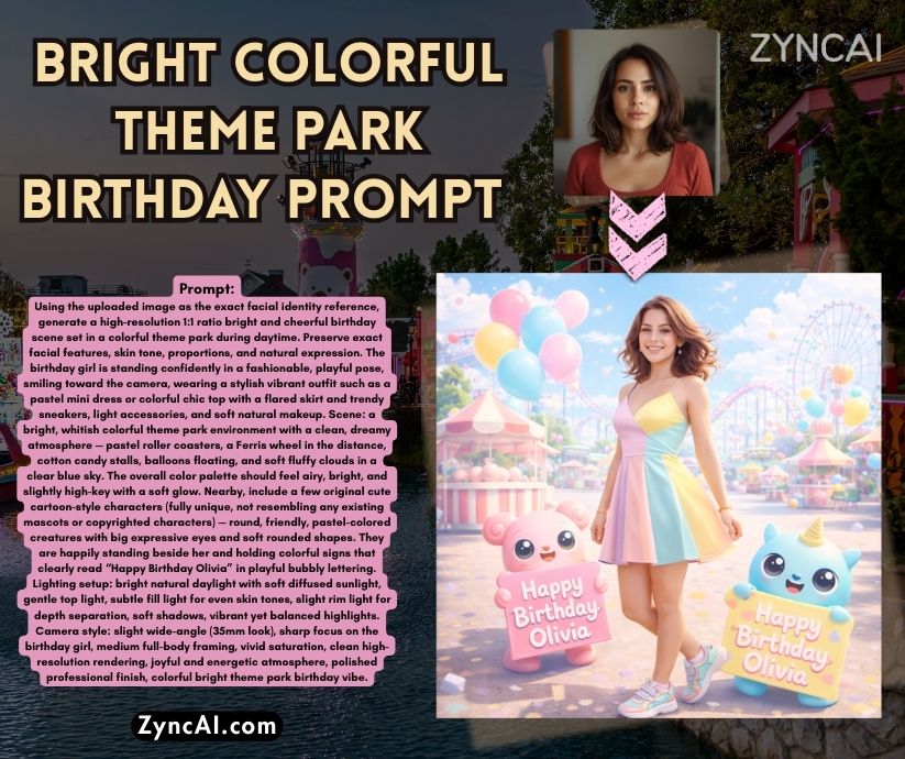 Bright Colorful Theme Park - Birthday Photo Generation