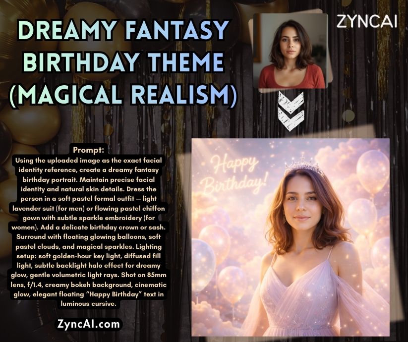 Dreamy Fantasy Birthday Theme (Magical Realism) - Birthday Photo Generation