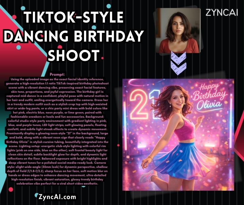 TikTok-Style Dancing Shoot - Birthday Photo Generation